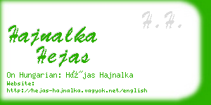 hajnalka hejas business card